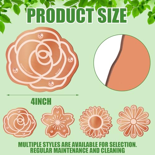 4 Pack Pure Copper Disk for Bird Bath Water Cleaner,Flowers | Triple-point Support, Outdoor Bowl Purification, Algae Prevention Safe, Pure Copper Discs, Flower Petal Design Shapes - size: Flowers