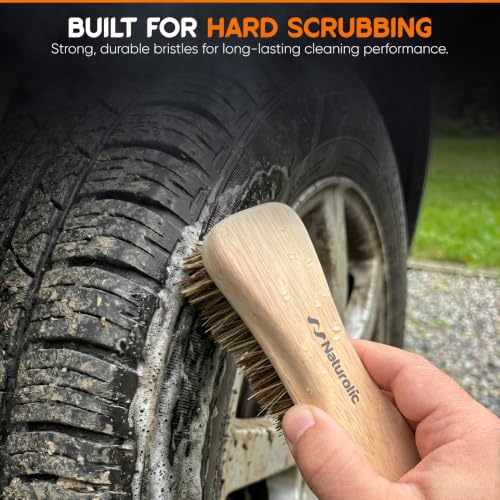 All-Natural Wooden Scrub Brush Set | Wooden Handle | Palmyra Bristle Brush for Cleaning | Eco Friendly Cleaning Products | Scrub Brush Set of 2