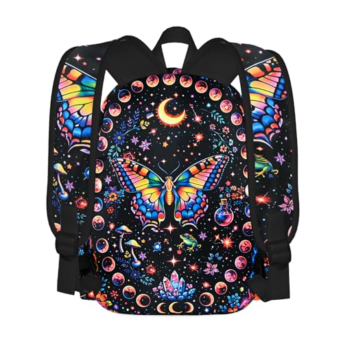 Butterfly Kids Backpack School Backpack Teens Bookbag for Girls Boys Hiking Camping Travel Sports - color: Butterfly
