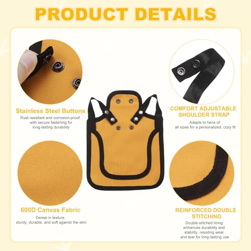 M METERXITY 4-Pack Chicken Saddle for Hens, 9.8 Inch Canvas Chicken Apron Back Protector with Adjustable Strap for Protecting Bird Back Feathers, Poultry Saver [Yellow] - color: Yellow