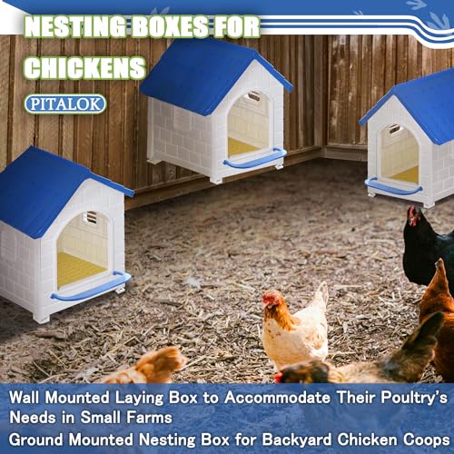 Chicken Nesting Box for Laying Eggs 1/2/3 Pack Large Easy to Assemble Hen Plastic Nesting Box with Washable Nesting Pad for Chicken Coop Wall or Ground Mounted (3 Pack) - size: 3 Pack