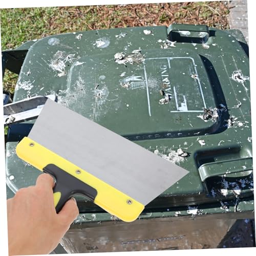 TOYANDONA Large Stainless Steel Bird Droppings Scraper Tool Durable Bird Poop Cleaner with Ergonomic Handle for Bird Cage Cleaning and Maintenance