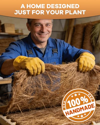 18 Inch Coconut Fiber for Plants, Round Pre-Formed Coco Planter Liner, Pack of 2 | Thick Natural Coconut Fiber Basket Liners for Hanging Planters, Window Boxes & Pet Nesting
