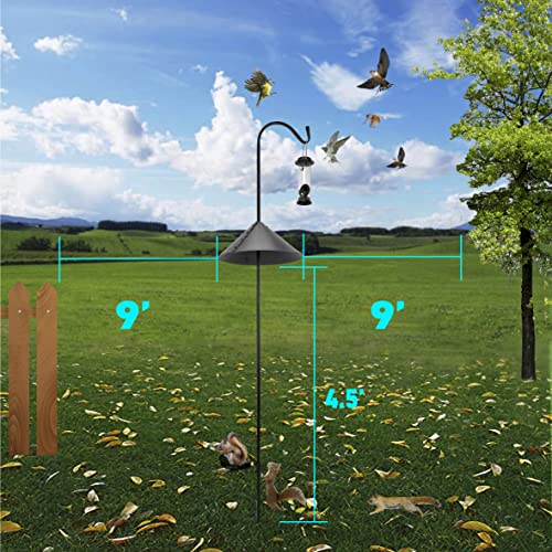 EasyGo Product Shepherd Hook Squirrel Proof Bird Feeder � Wild Bird Station - Powder Coated 90in Steel Pole � Squirrel Baffle � 1 Bird Feeder � 1 Squirrel Peanut Feeder - 5 Prong Base � PATENT PENDING - color: Pole Included Feeder Shepherd 1