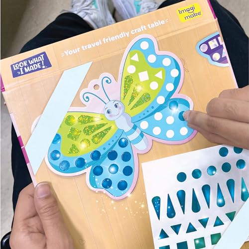 Imagimake Mirror Mosaic - Butterfly & Peacock, 5 Templates, 450+ Stickers | Mess-Free Craft Activity, Screen-Free Creative Art Kit for Kids, Birthday Gift for Boys & Girls Ages 3,4,5,6,7 Years Old - style: 2. Butterfly & Peacock