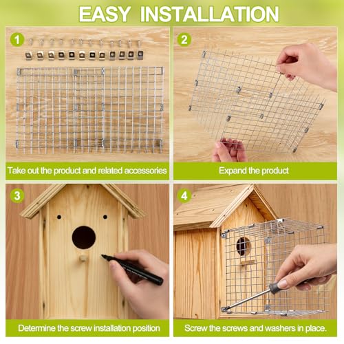 Yaocom 2 Pcs Bluebird House Predator Guards Strong Metal Wire Birdhouse Entrance Protector Guard Bird House Hole Protector Snake Guard for Eastern Bluebird Box