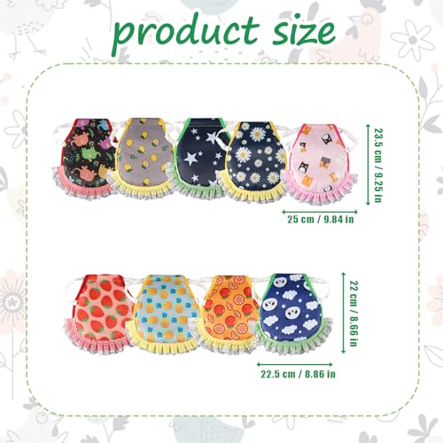 9pcs Chicken Saddle for Hens, Chicken Aprons for Hens Waterproof Printed Hen Saddle Chicken Vest Jacket Clothes for Poultry Back Feather Protection Protector Supplies Fits Small Medium Hen Accessories
