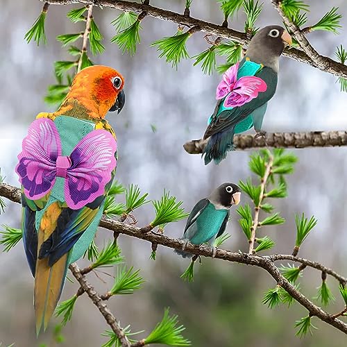 Bird Diapers Harness and Leash Parrot Diapers Parrot Flight Clothes Suit | Bird Clothes Washable Bird Nappy Recovery Diapers for Small Medium Birds Parakeets Parrot Cockatoos Cockatiel Macaws-Small - size: S