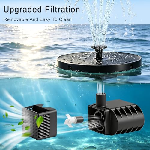 Solar Fountain for Bird Bath, 3.5W Floating Solar Water Fountain with 6 Spray Nozzles & 4 Fixing Rods, Upgraded Solar Water Fountain for Garden, Patio, Pond, Pool and Outdoor Water Features - color: 3.5w Solar Fountain