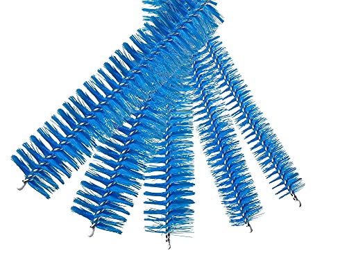 10" Extra Long Tube Brush Set - Large 5 Pack - Blue | Flexible nylon straw brushes for bottles, cleaning straws, pipe cleaners, glass, keyboard, detailing and deep cleaning - color: Blue, size: Large 5 Pack (8mm 12mm 16mm 20mm 24 mm)