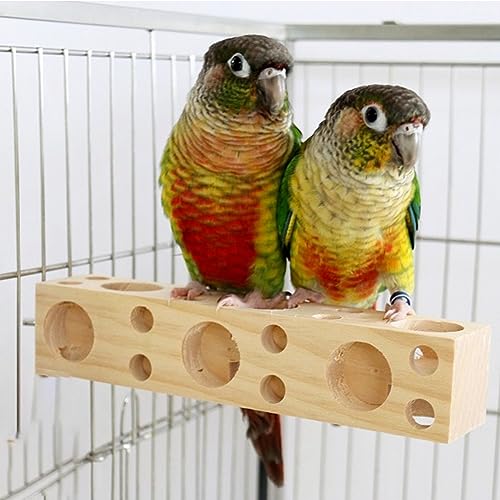 Bird Wooden Block Chewing & Foraging Training Toys for Small Animals - Shredding & Biting Wooden Bird Cage Accessories & Teething Toys for Lovebirds, Parakeets & Cockatiels - size: L