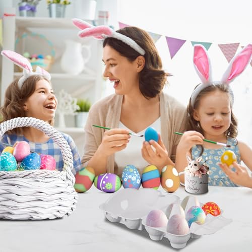 50 Pack Egg Baskets, Half Dozen Egg Cartons, Paper Egg Cartons, Egg Holder Hold 6 Eggs each for Safe Storage, Transport & Display - Ideal for Farm Fresh Eggs, Crafts, White(Standard Size) - size: 50 Pack Half Dozen White