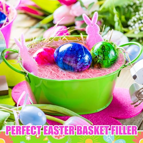 Seifar 5.3oz/150g Pink Easter Grass Basket Filler, Recyclable Shred Paper Shred Fillers Easter Basket Grass for Easter Gift Basket Gift Wrapping Party Decorations - color: Pink, size: 150g