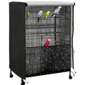 Universal Bird Cage Cover,Pet Cage Cover,100% Shading Oxford Cloth with PU Coating Layer,Good Night for Small Animals,Adjustable Soft Airy Nylon Mesh Net for Round Square Cages (Black, 35×25×47in) - size: 35×25×47in
