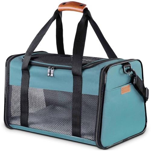 Cat Carrier - Portable Foldable Dog Pet Carrier, Soft-Sided Pet Bag up to 22 Lbs, Airline Approved Travel Puppy Carrier - color: Blue, size: 19.7"L x 12"W x 12"H