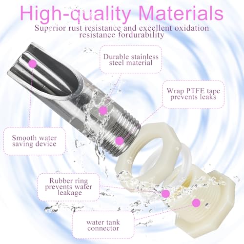 5 Pack Pig Nipple Waterer for Barrel Kit, Pig Nipple Drinkers Stainless Steel Pigs Drinker Feeder with Hardware 1/2 inch Automatic Pig Waterer System for Hog Goat Sows Piglets