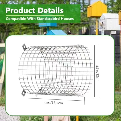 Tryly 2Pcs Bluebird House Protector Guards, Stainless Bird House Entrance,Designed for the Secure of Eastern Bluebird Homes and Their Chicks (Round) - style: Round