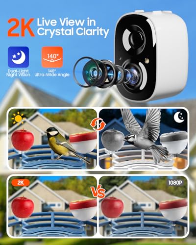 Bird Feeder with Camera, Smart Birdfeeder with Cam Solar Powered, 2K HD Video, AI Identification, Instant Arrival Alerts, IP66 Bird Bath & Feeder,Gift for BirdLover (with Stand, Blue) - color: Blue, style: With Stand