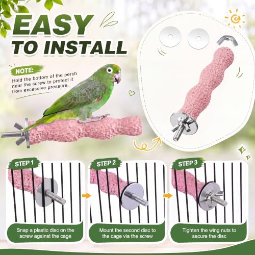 6 PCS Bird Beak Grinding Stone, Bird Perches, Nail Trimming Stick (Long) | For Small Medium Cockatiel Lovebird Finch Chinchillas Hamsters, Climbing Ledge, Grinding Claws and Beaks, Playful Design - size: Long