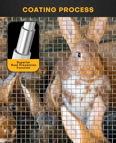 Hardware Cloth 1/2 Inch 36 X 50 ft 19 Gauge Chicken Coop Wire Fencing | Hot-Dip Galvanized Wire Mesh, Hardware Cloth for Chicken Coop, Rabbit Cages, Garden, Small Rodents Screen Fence - size: 1/2" 36" x 50'