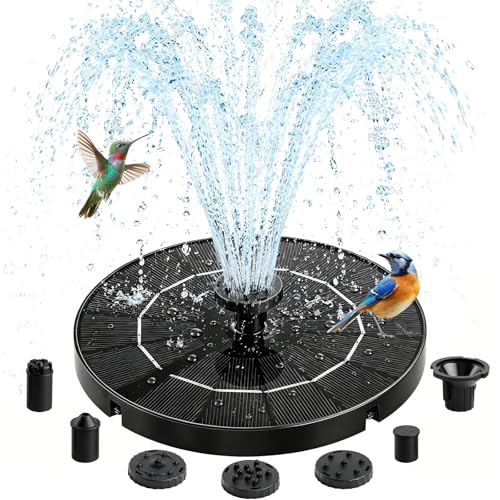 Solar Fountain for Bird Bath, 3.5W Floating Solar Water Fountain with 6 Spray Nozzles & 4 Fixing Rods, Upgraded Solar Water Fountain for Garden, Patio, Pond, Pool and Outdoor Water Features - color: 3.5w Solar Fountain