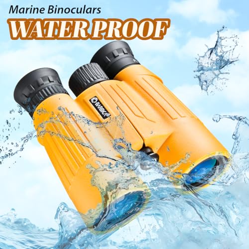 10x30 Floating Waterproof Marine Binoculars Boating Fishing - Rubber Armored, Durable Water-Resistant Compact Binoculars for Ocean, Water and Outdoor Use - BK7 Hiking, Birding Bird Watching Binocular