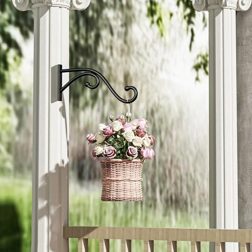 Plant Hook Hanging Plant Brackets - 2 Pack 10 Inch Plant Hanger. | Metal Plant Wall Hooks for Hanging Flower Basket, Lanterns, Bird Feeder, Wind Chimes Indoor & Outdoor. - size: 10 Inch