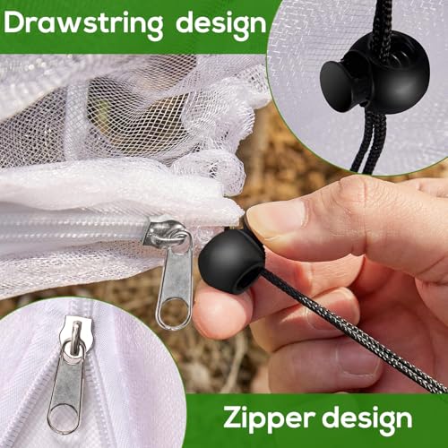 2 Pack 4 x 5 ft Fruit Tree Netting Covers with Zipper and Drawstring | Ultra-Fine Mesh Plant Cover for Fruit Trees, Flowers and Vegetables, Helps Shield Plants from Birds and Insects - size: 5 x 4FT/2Pack