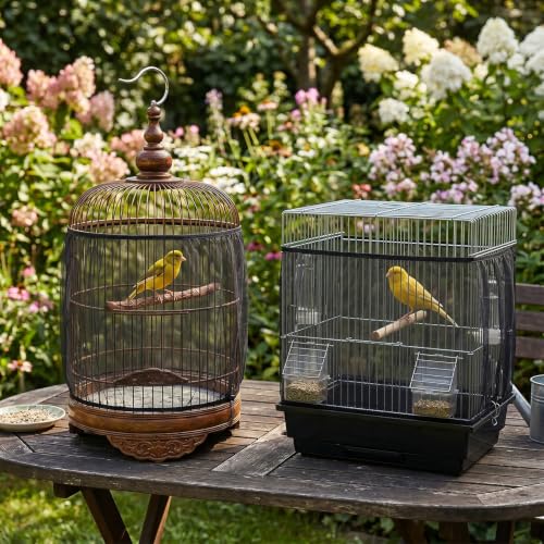 2Pcs Bird Cage Seed Catcher 73'' Adjustable Bird Cage Skirt Cover | Black Stretchy Birds Cages Netting for Round Square Parrot Parakeet Macaw African Cages - color: Black
