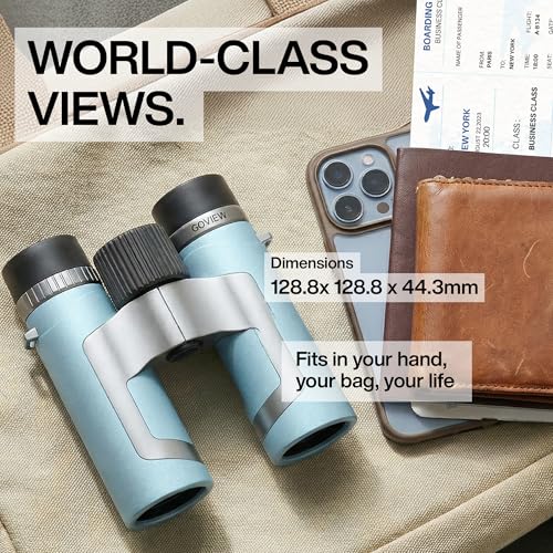 ZOOMR 10x34 Binoculars for Adults, BAK4 Prism - Miami Blue | Lightweight, Fully Multi-Coated Optics, Smartphone Adapter Compatible, Waterproof IPX5/6 PORTR™ Strap with Easy Click Closure - color: Miami Blue