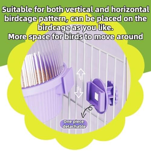 Bird Feeder for Cage – No Mess Feeder & Water Dispenser, Easy to Install and Clean, Semi-Enclosed Design Prevents Splashing (White) - color: White