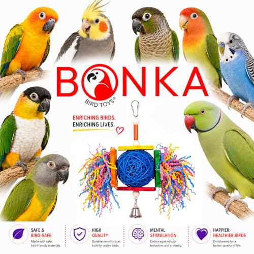 Bonka Bird Toys 1839 Foraging Star 7" High by 8" Wide, Medium Parrot Chew Shred Forage Cage Toy, Conure, Pionus, Quaker, and Similar Birds - size: Single