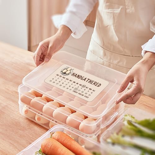 160 Pcs Egg Carton Labels, Handgathered Farm Fresh Eggs Sticker Collected Date Writable PET Adhesive Egg Packaging Sticker for Box Container Carton Farm Supplies, 2x4 Inch - color: Date of Grid