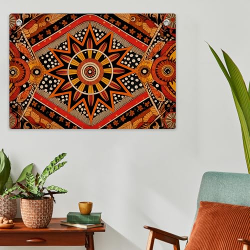 Boho Sunburst Banner Flag Wall Art, Boho Banner Flag Wall Hanging Decor | Mandala Independent Hippie Mandala Cool Wall Tapestry for Bohemian Home Decor Bedroom Living Room Hippie Party Decorations - color: Multi 0661