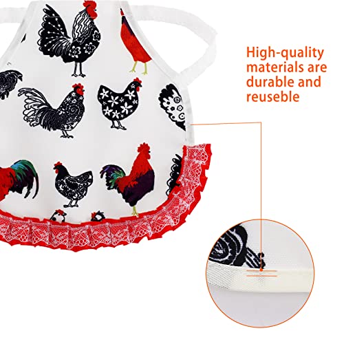 PETKNOWS 3 Pack Chicken Saddles for Hens with Elastic Straps | Cotton Fabric, Feather Protection for Small Medium Large Hens, Wing Elastic Straps, Hen Apron Care Supplies - color: Red Yellow Green