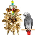 Natural Wooden Parrot Toy - Safe Bird Chewing Toy for Parakeets, Cockatiels, Conures, and Small to Medium Parrots