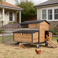 GUTINNEEN Large Chicken Coop with Run with All-Arounded Iron Frame Chicken Tractor Mobile Chicken House with Large Run and Nesting Box Waterproof Outdoor Poultry Cage for Backyard - size: 76.7"L x 53.8"W x 36.8"H