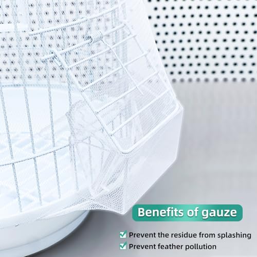 Bird Cage Seed Catcher, Seed Catcher Guard Net Cover, Parrot Nylon Mesh Net Cover, Universal Soft Airy Cage Net Stretchy Skirt for Round Square Cages (Solid-White, 15.7" x87") - color: Solid-white, size: 15.7" x87"