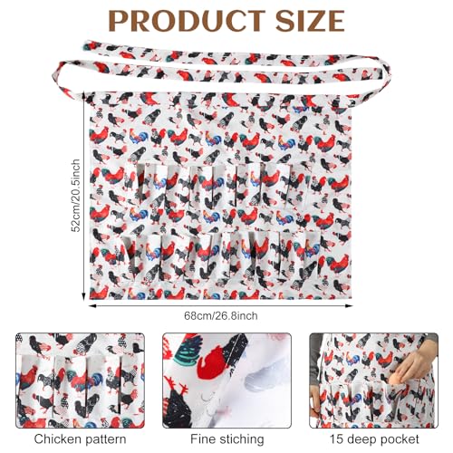 15 Pouches Chicken Egg Apron 7 Pouch Chicken Egg Basket | Women Apron For Collecting Fruit Duck And Goose Eggs Storage Bag For Christmas Autumn Gift Home Farms Decor Sturdy Canvas - style: Classic