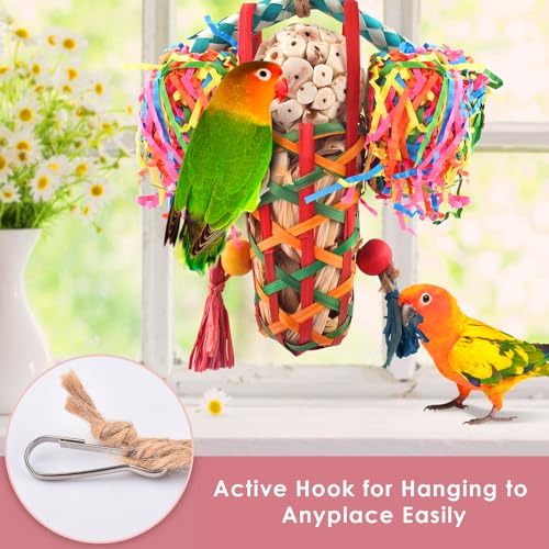 KATUMO Bird Toys Parakeet Toy Cockatiel Shredding Toys Conure Foraging Sola Toys for Conure Cockatiel Parakeet Lovebird Small to Medium Birds - size: 1 Pcs