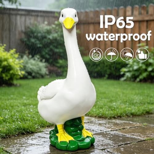 Porch Goose Statue,20" Large Resin Figurine Indoor & Outdoor Garden Decor | Porch Duck Weatherproof Ornament for Patio, Lawn & Yard, Ideal Housewarming & Birthday Gift for Mom, Women & Men - style: goose