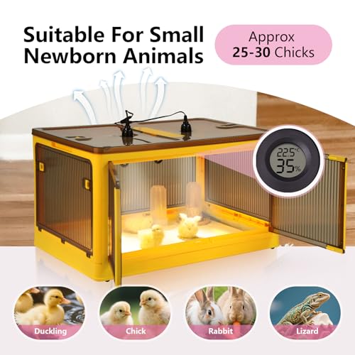 142L Chicken Brooder Box for Chicks Kit with Heater Chicks Warmer Brooder Plate Ducks Tent Pen Thermometer for 30 Ducks Bedding Indoor Quail Brooder (142L) - size: 142L