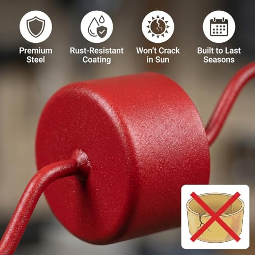 Metal Ant Moat for Hummingbird Feeders (4 Pack) | Ant Guard Hook with Leak-Proof Design, Includes 4 Cleaning Brushes, Red Hooks for Outdoor Bird Feeding Supplies - size: Standard - 0.8 FL OZ