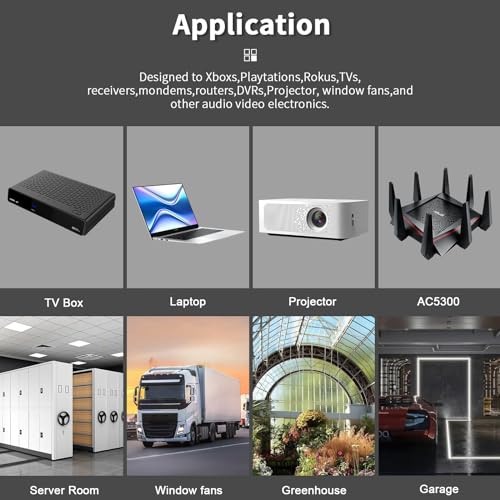 upHere Big Airflow 120mm x 25mm Computer Fan with AC Plug Cabinet Fan 100V 240V AC Power Supply,DC 12V 5 Speed Controller, for Router Mining Machine Chassis Server Workstation Cooling