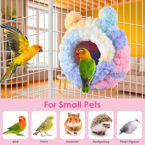KATUMO Bird Nest, Conure Breeding Nest Parrotlet Snuggle Hut Canary House Bed for Conure Lovebird Canary Finch Coneshape Birds Hamster Small Pets - size: S (Pink)