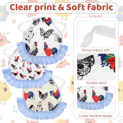 3 Pcs Hens Chicken Saddle Chicken Aprons with Elastic Straps | Poultry Hen Feather Protection Vest Jacket