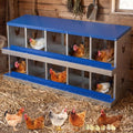 10 Compartment Galvanized Metal Chicken Nesting Box, Easy Install & Clean Roll Out Egg Laying Boxes for Backyard Chicken Coop, Anti-Rust Egg Protection Nest,Blue - color: Blue, size: 10 holes