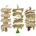 Hamiledyi Parrot Toys Chewing Bird Toy Cuttle Bone Beak Grinding Cage Hanging Bell Toys for African Greys Amazon Conure Eclectus Budgies Parakeet Cockatiel Hamster Chinchilla Rabbit 3 Pack