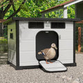 GDLF Duck Coop for Outside, Plastic Night Shelter for Backyard Ducks | Ideal for backyard duck shelter, with ventilated panels and weather-resistant construction.