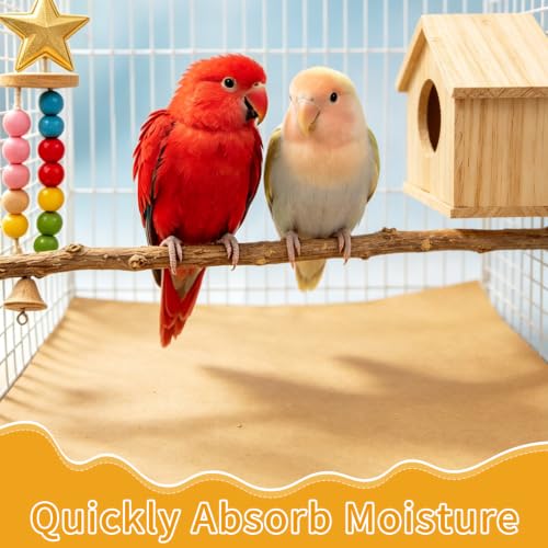 50 Pack Gravel Liner Calcium Paper for Bird Cage | 11" x 17" Cuttable Parrots Sandpapers Cushion Pad, Pet Bedding Accessories for Birdcage in Sea Sand